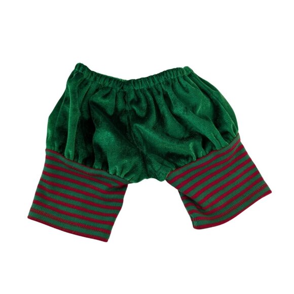 Build-A-Bear Clothes Elf Outfit Jacket Pants Green Red Velour Faux Fur Trim BABW - Picture 6 of 6
